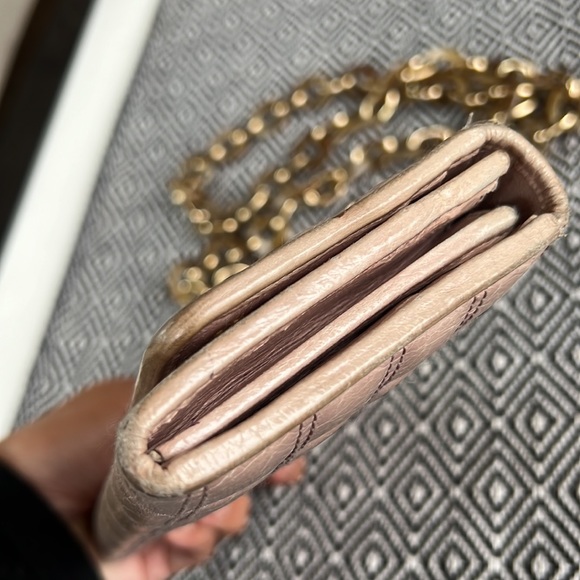 PRADA Long Wallet Card Case Purse Clutch Pink Quilted Acrylic Chain Authentic - Picture 14 of 14